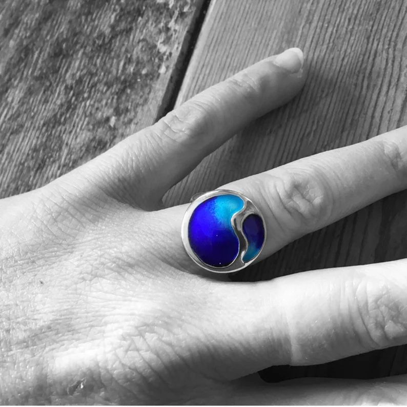 Blue Enamel Ring